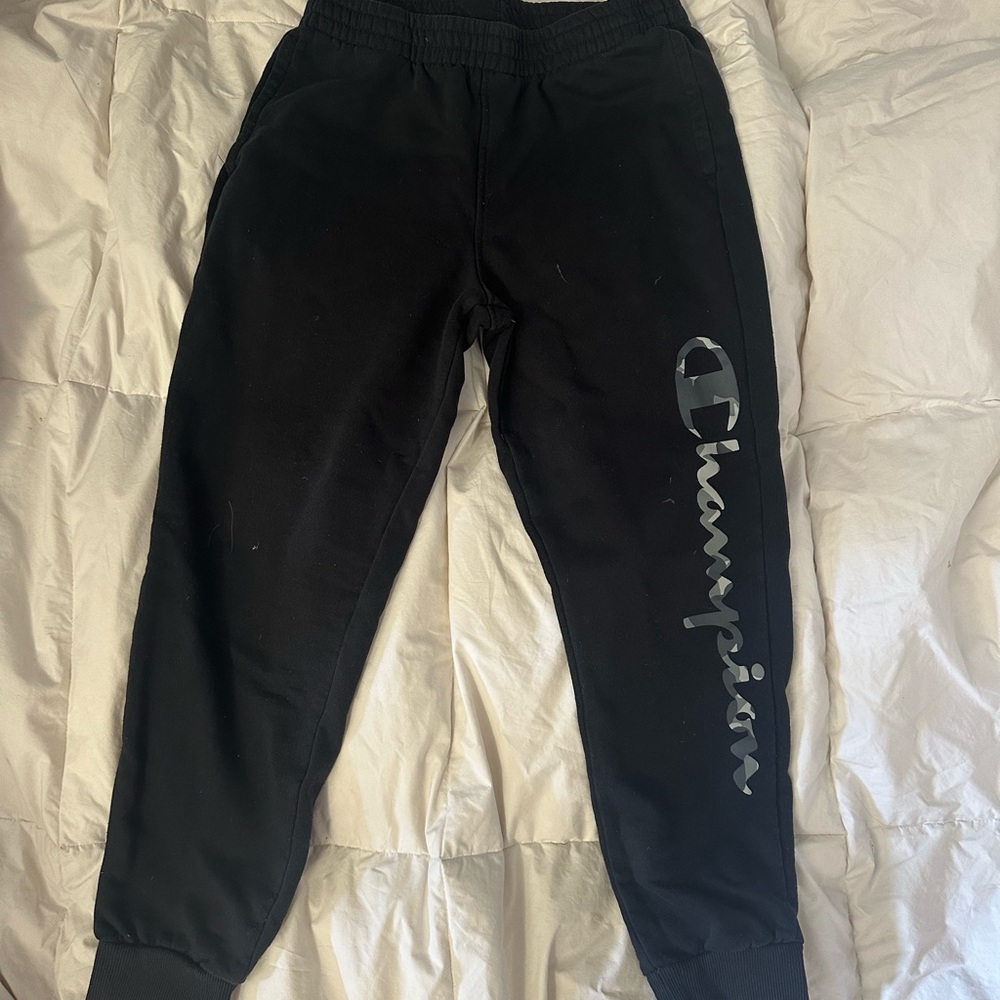Champion Kids Black Sweatpants with Logo